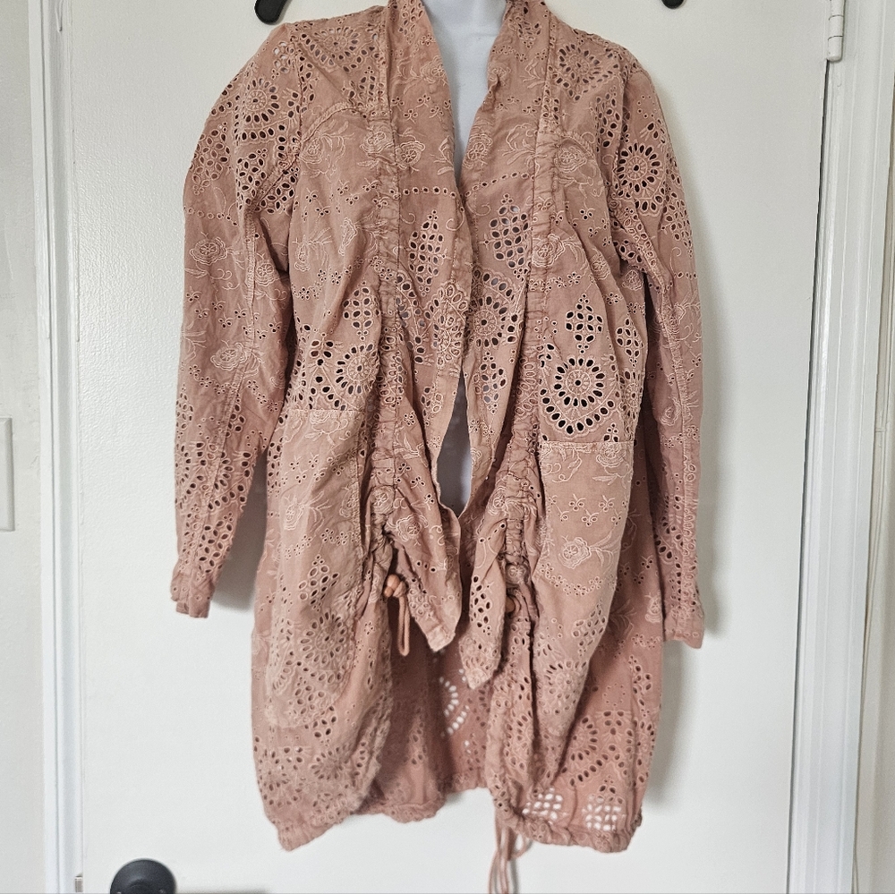 Sundance Womens Moonlight Cardigan Petite S Eyelet Boho Fairy Festival Indie